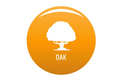 Oak tree icon vector orange