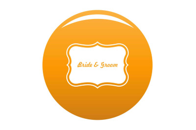 Just married label icon vector orange