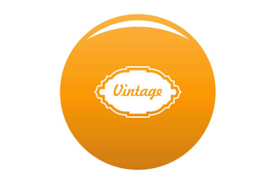 Style label icon vector orange