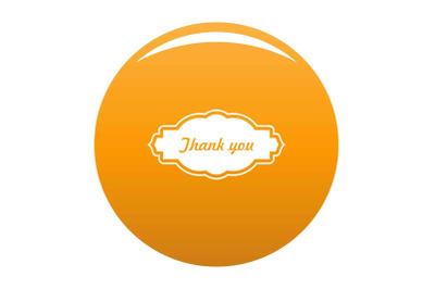 Thankee label icon vector orange