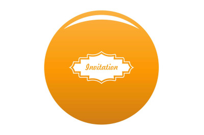 Invitation label icon vector orange