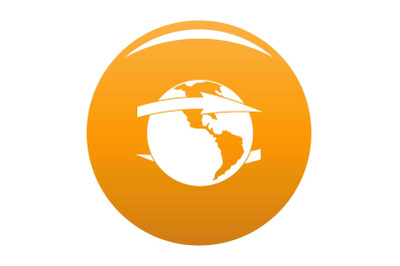 Wind on earth icon vector orange
