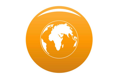 Round planet icon vector orange