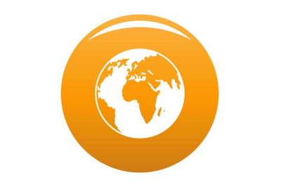 Our planet icon vector orange