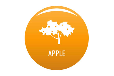 Apple tree icon vector orange