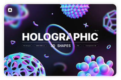 Holographic 3D shapes collection