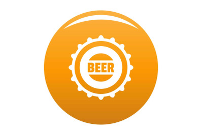 Beer cap icon vector orange