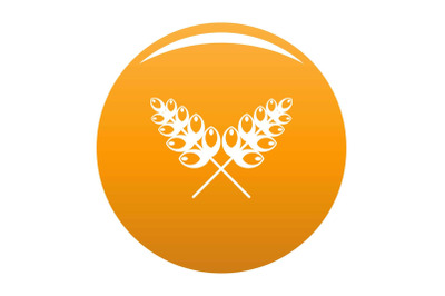 Wheat icon vector orange