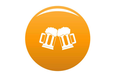 Beer mug icon vector orange