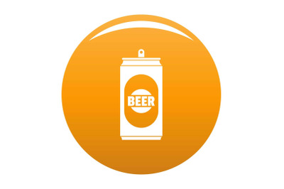 Beer can icon vector orange