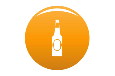 Bottle of beer icon vector orange