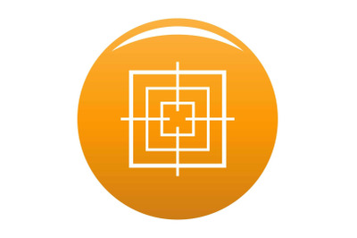 Square objective icon vector orange
