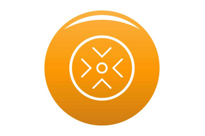 See radar icon vector orange