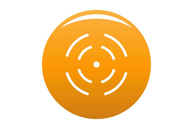 Point radar icon vector orange
