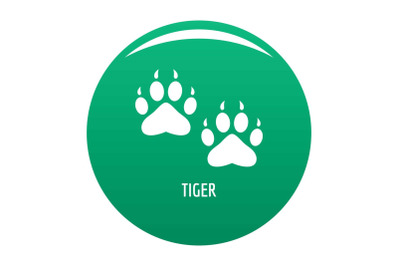 Tiger step icon vector green