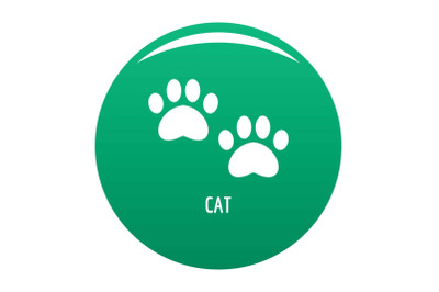 Cat step icon vector green