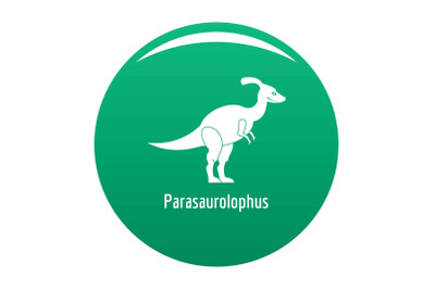 Parasaurolophus icon vector green