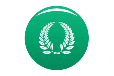 Laurel wreath icon vector green