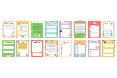 Daily note planners. Weekly scheduler, to do list, note paper or organ