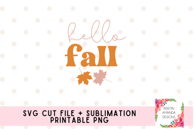 Hello Fall SVG and Sublimation PNG