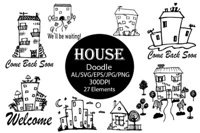 House SVG. House Illustrations.
