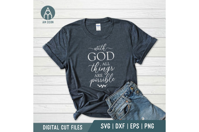With God All Things Are Possible, Quotes svg cut file