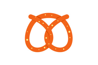 Pretzel bakery icon, flat style