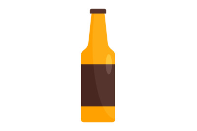 Bottle of german beer icon, flat style