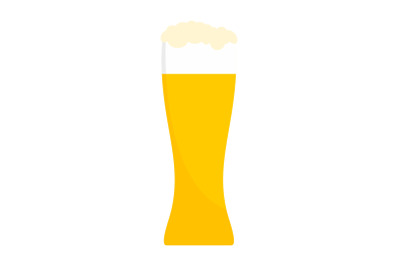 Glass of beer icon, flat style