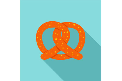 Pretzel icon, flat style