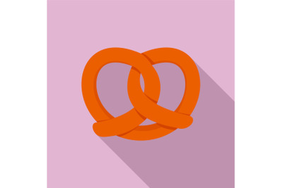 German pretzel icon, flat style