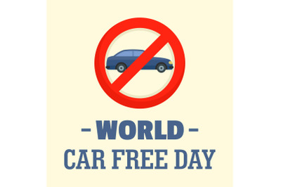 World car free day background, flat style