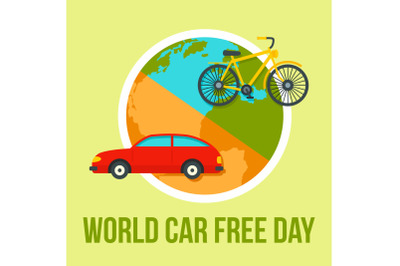 International car free day background, flat style