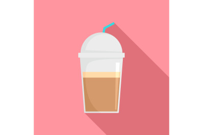 Frappe chocolate icon, flat style
