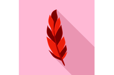 Peacock feather icon, flat style