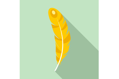 Tribal feather icon, flat style