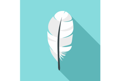 White feather icon, flat style