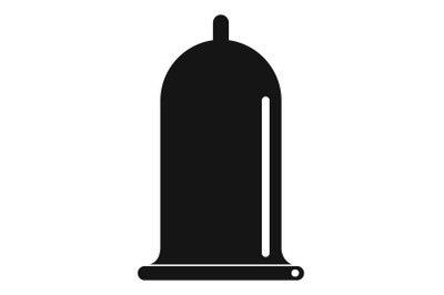 Open condom icon, simple style