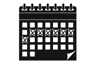 Contraceptive calendar icon, simple style