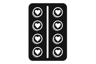 Contraception pill icon, simple style