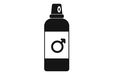 Male contraceptive spray icon, simple style