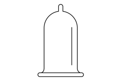 Open condom icon, outline style