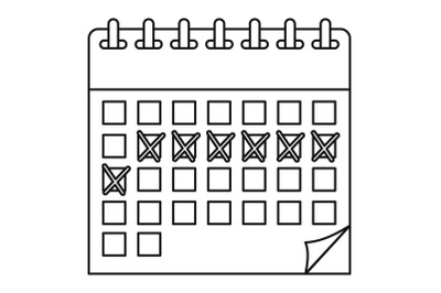 Contraceptive calendar icon, outline style