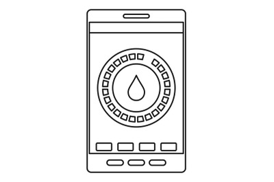 Menstrual mobile icon, outline style