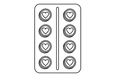 Contraception pill icon, outline style