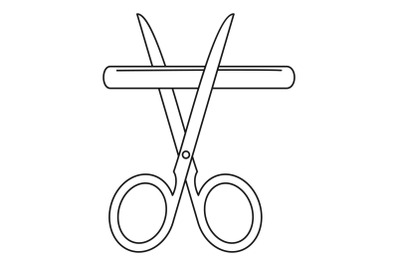 Medicine scissor icon, outline style