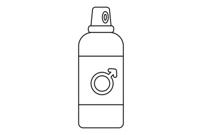 Male contraceptive spray icon, outline style