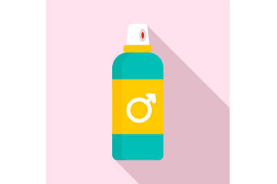 Male contraceptive spray icon, flat style