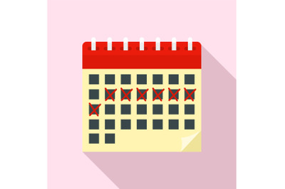 Contraceptive calendar icon, flat style