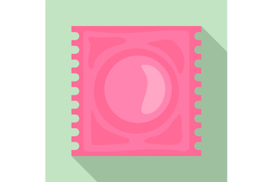 Latex condom icon, flat style